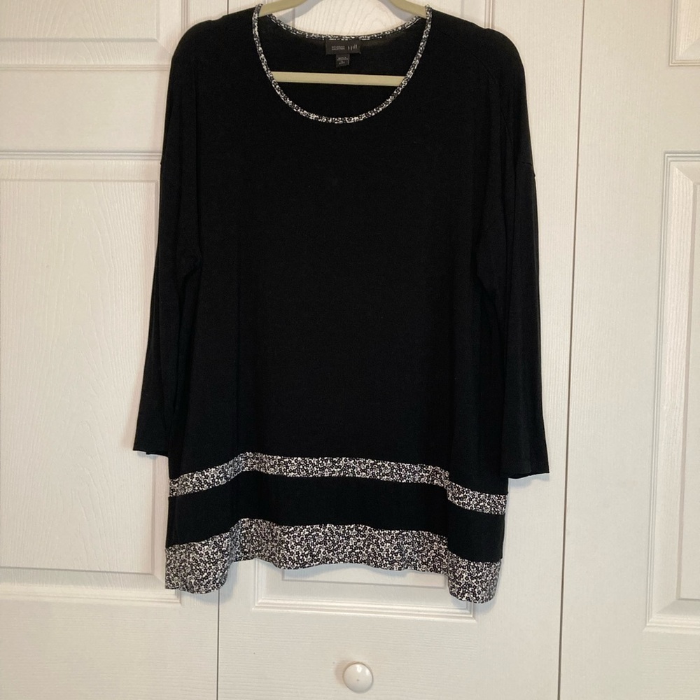 J. Jill Floral Stripe Top Size XL Petite